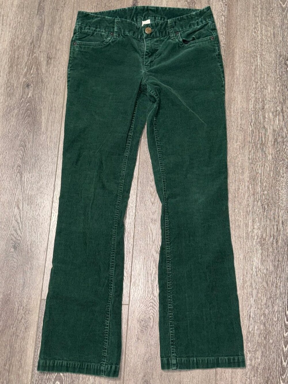J.Crew Favorite Fit Green Corduroy Pants Size 6R 31x31
